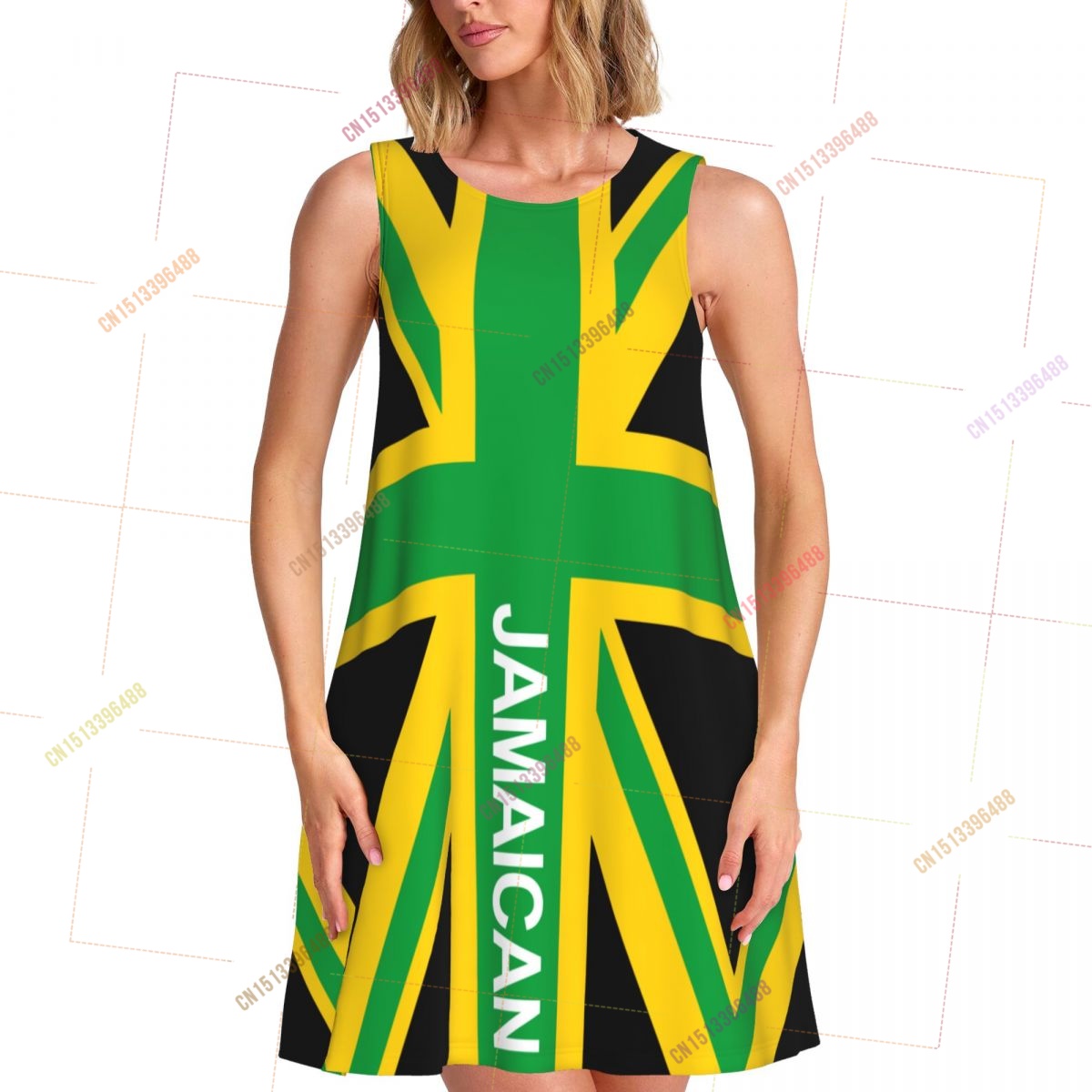 Women Fashion Uk - Sukienka damska z flagą Jamajki i