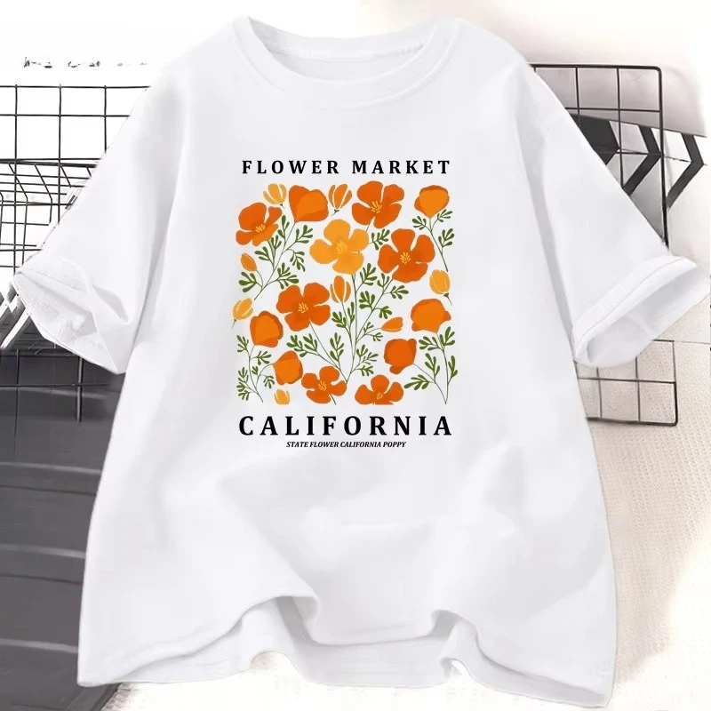 Women'S Fashion Market Size - Koszulka damska z motywem kwiatowym z