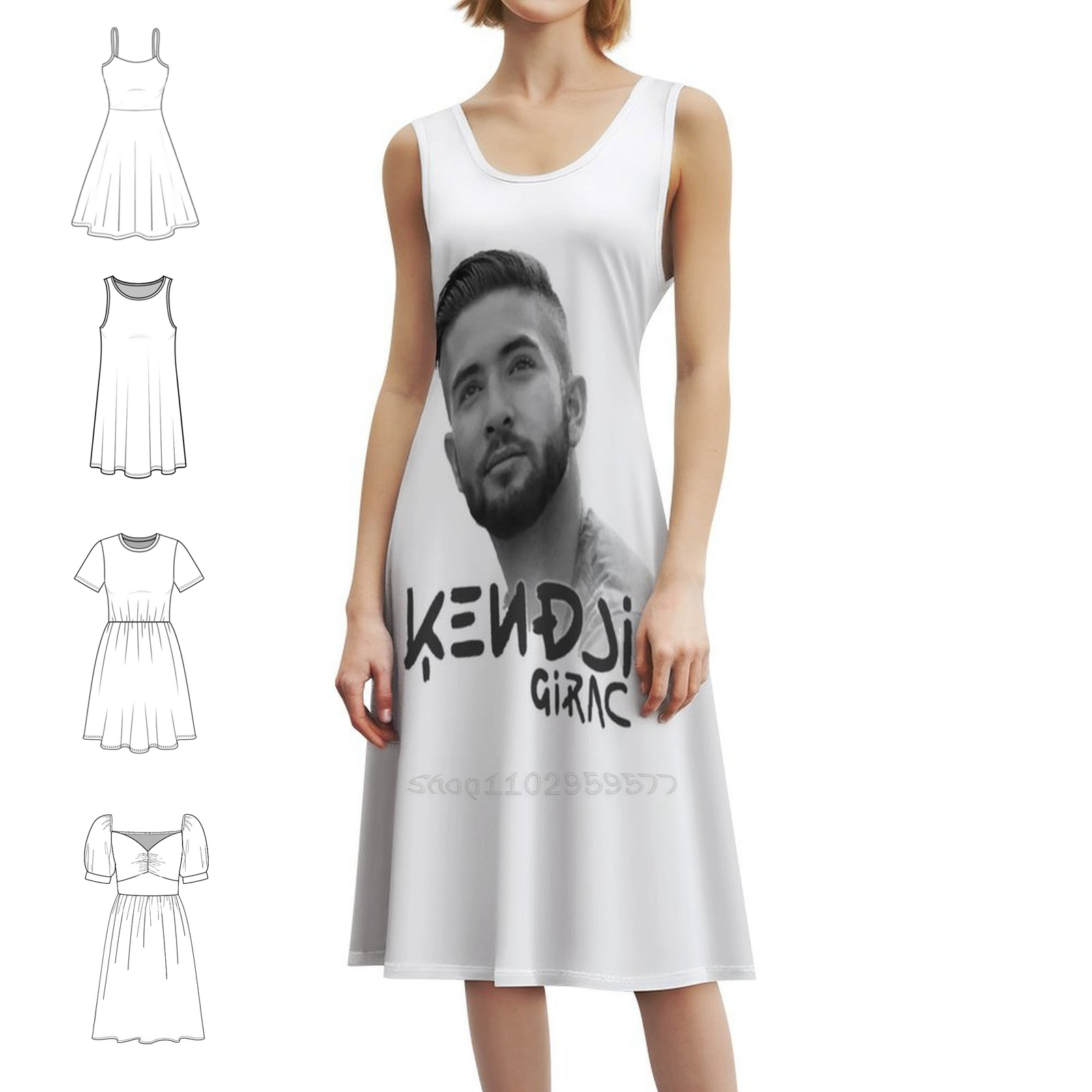 Smocked Dress Women - Sukienka Kendji Girac z motywem kwiatowym,