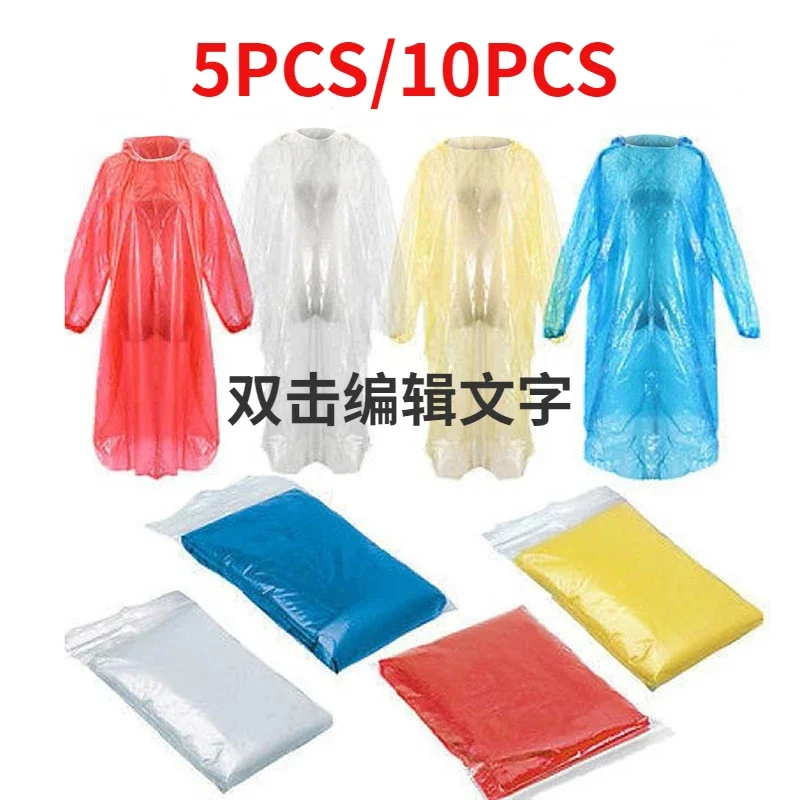 Women'S Fashion Rain Jacket - 5/10PC Jednorazowy płaszcz przeciwdeszczowy dla dorosłych