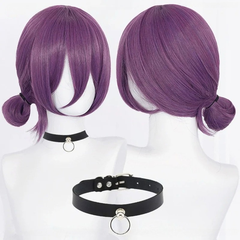 Women Fashion Necklace - Peruka Cosplay Anime Reze 45cm Fioletowa