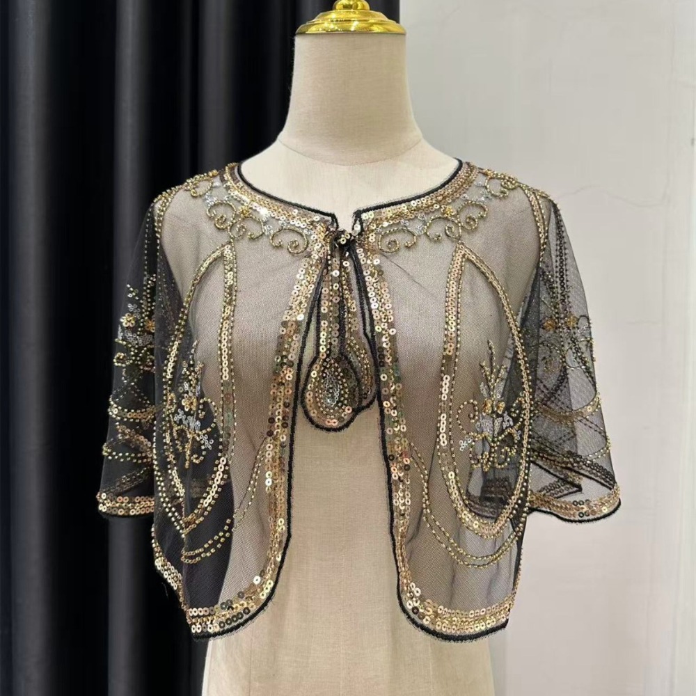 Women'S Fashion Of The 1920S - Elegancki szal z cekinami i haftem