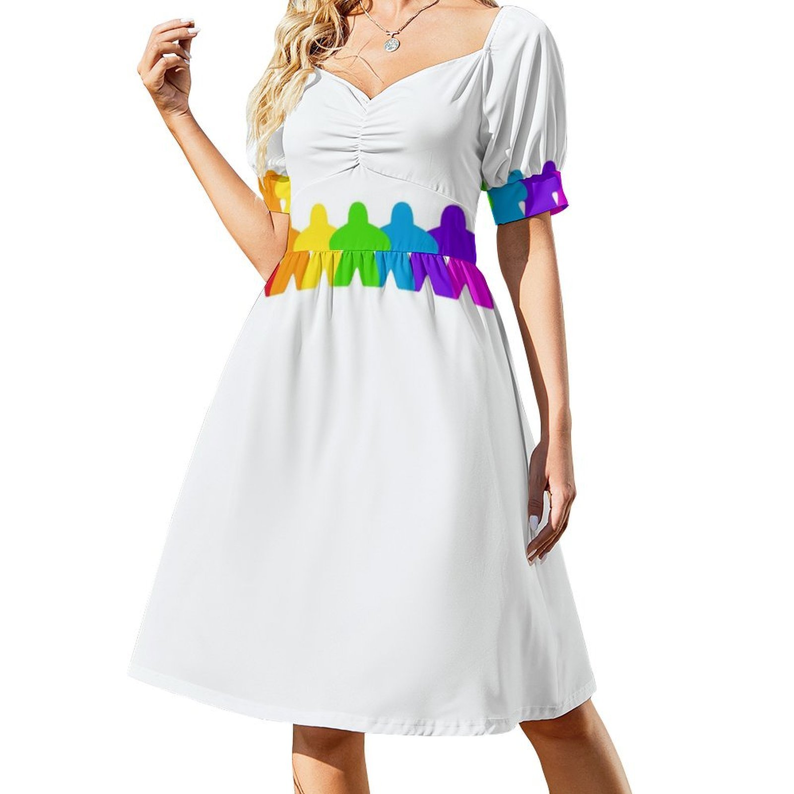 Sukienka damska w tęczowe kwia – Smocked Dress Women recenzja i cena