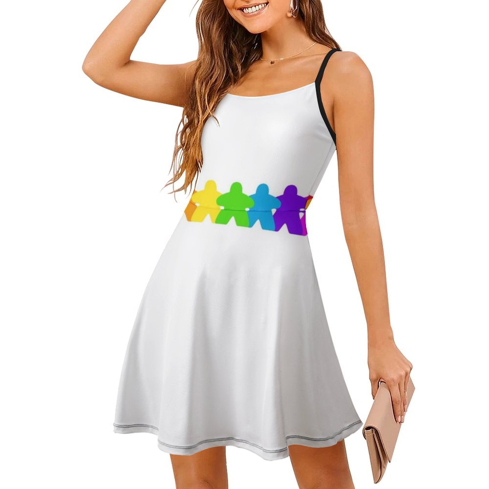 Sukienka damska w tęczowe kwia – Smocked Dress Women recenzja i cena