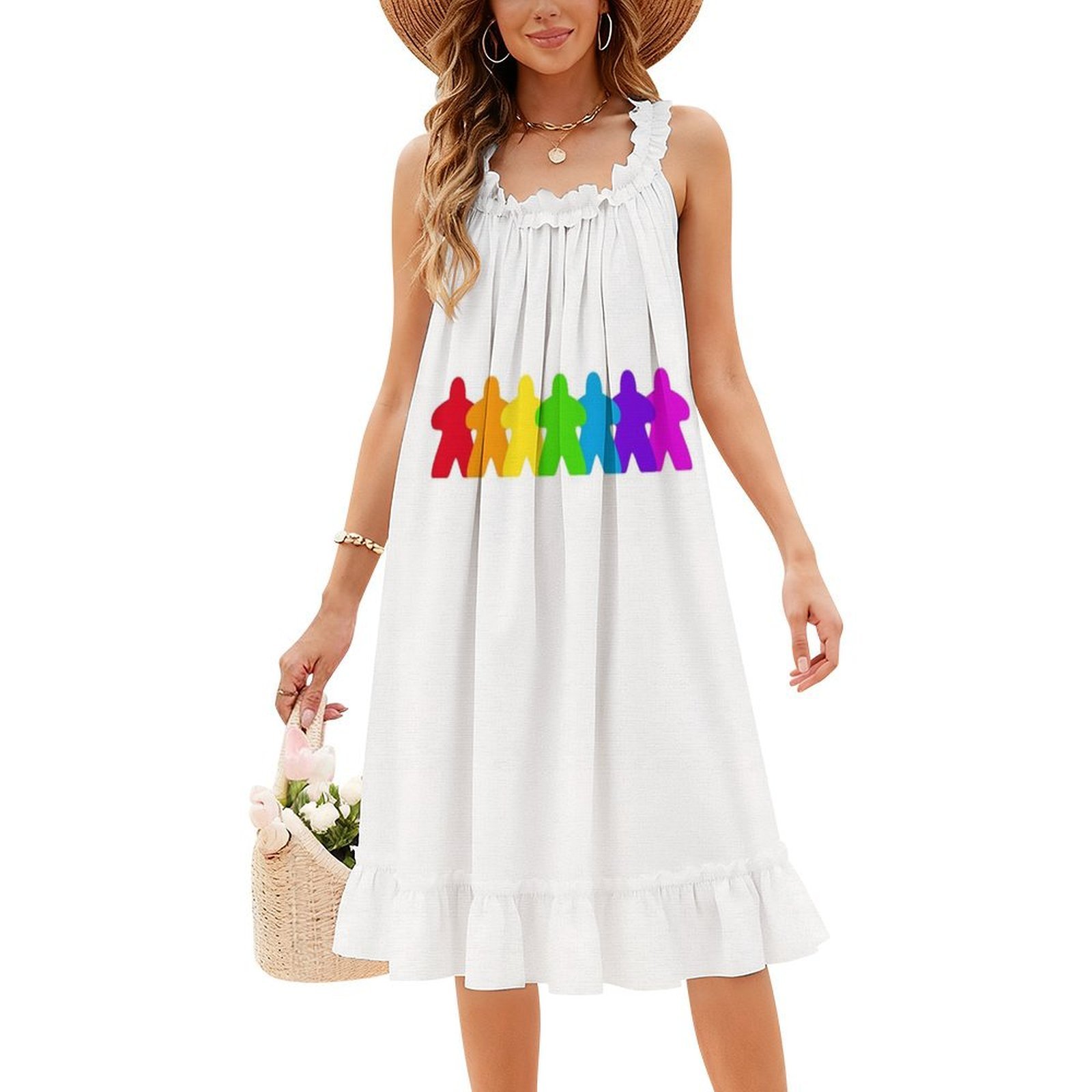 Sukienka damska w tęczowe kwia – Smocked Dress Women recenzja i cena