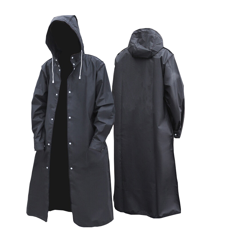Czarny modny wodoodporny długi – Women'S Fashion Rain Jacket recenzja i cena